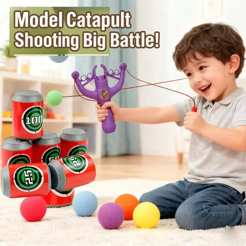 Kids Outdoor Lounge Set - Auto-Loading Slingshot Bowling Set for Kids