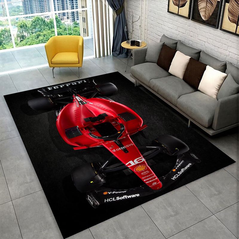 Kids Outdoor Mat - Retro F-Ferrarii Racing Car Moto Non-Slip