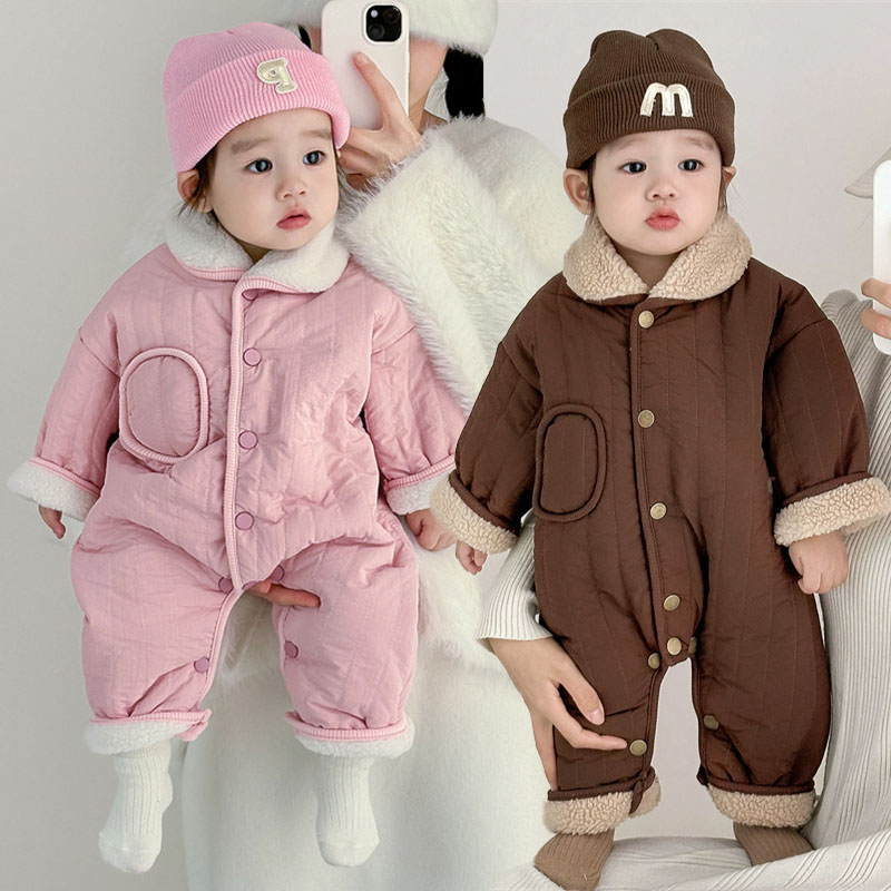 Kids Outdoor Jacket - Baby Winter Fleece Onesies Kids Thickened