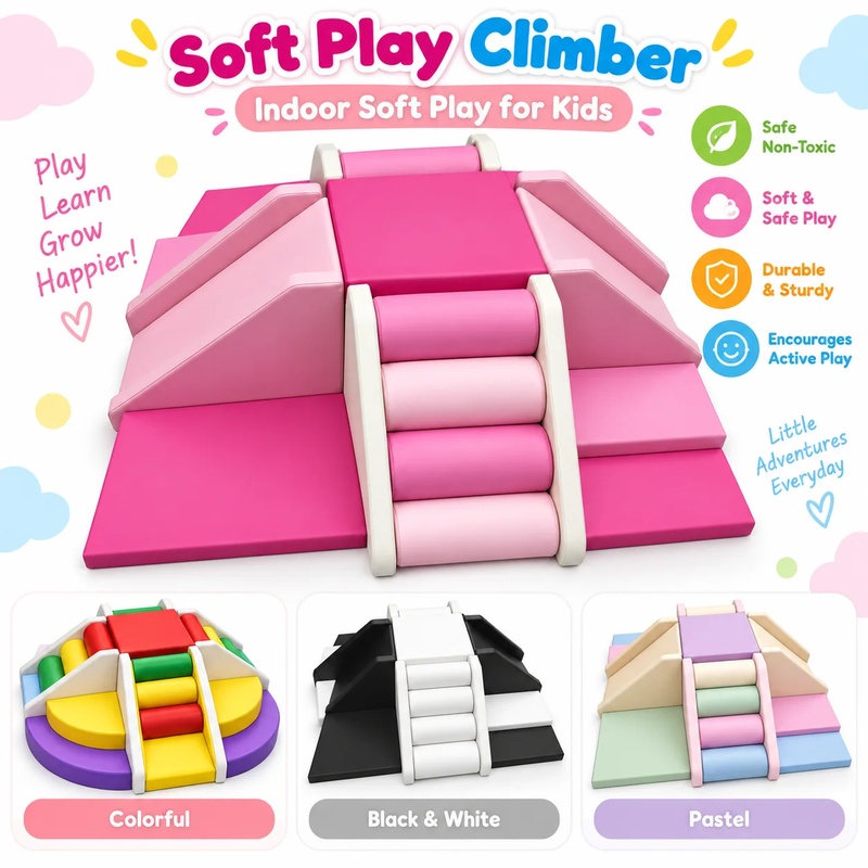 Kids Outdoor Ladder - Colorful White Pink Red Beige Soft