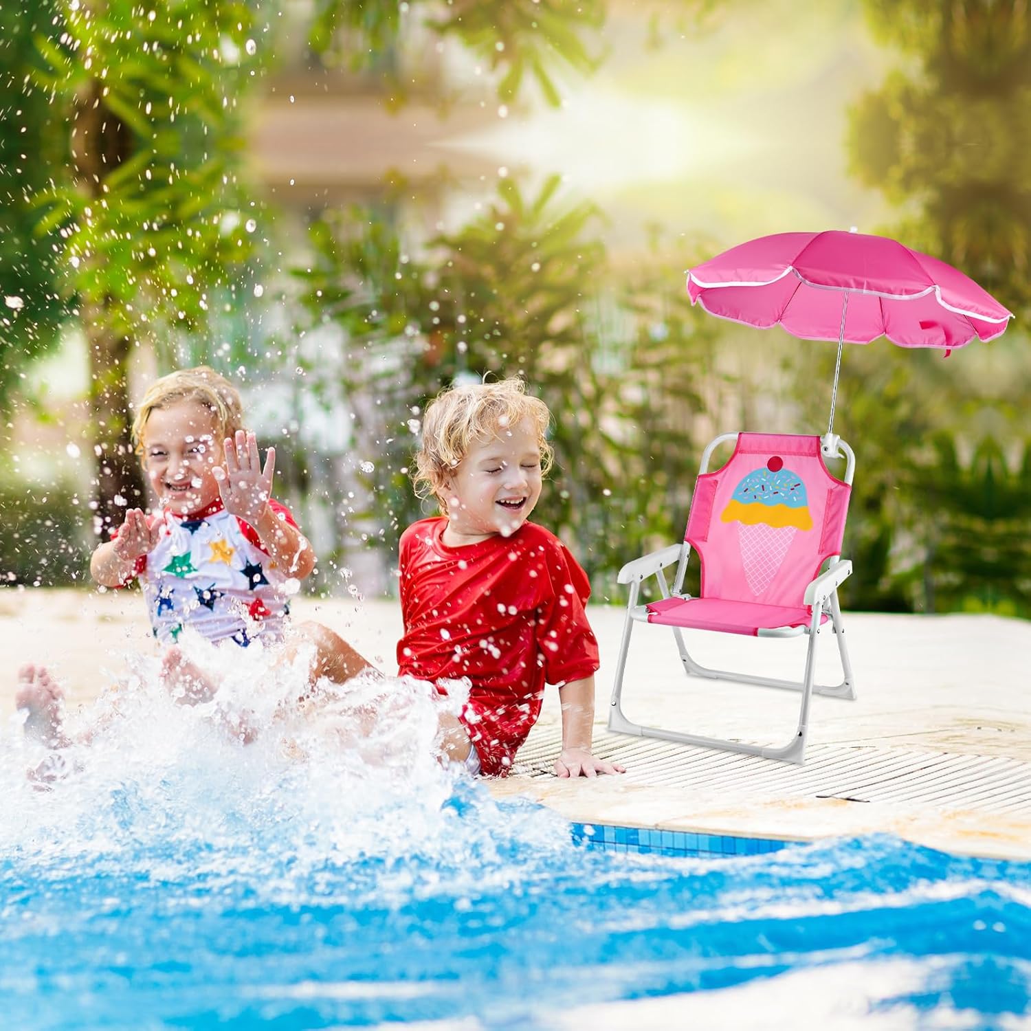 1 Set Folding Beach Chair with - Kids Outdoor Lawn Chair ulasan dan harga