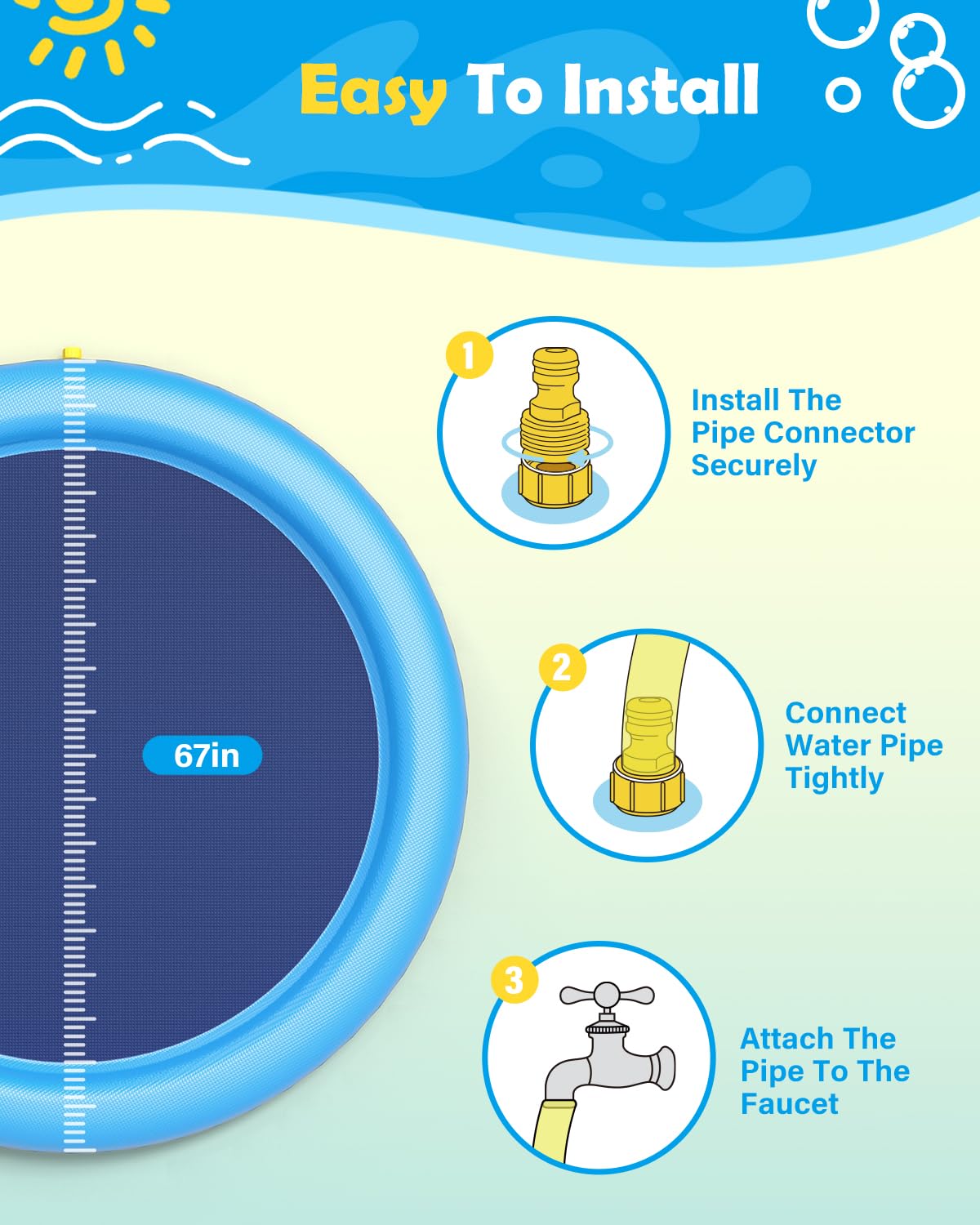 Dog Splash Pad Thick Sprinkler - Kids Outdoor Clubhouse ulasan dan harga