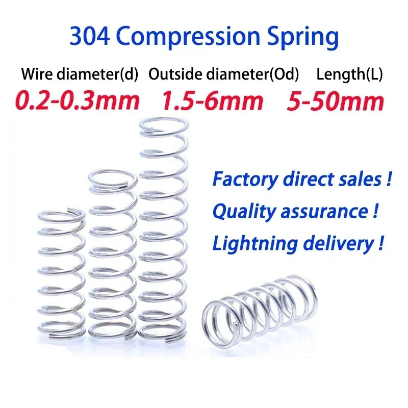 10Pcs 0.2/0.3mm 304 Stainless  - Mini Trampoline Spring ulasan dan harga