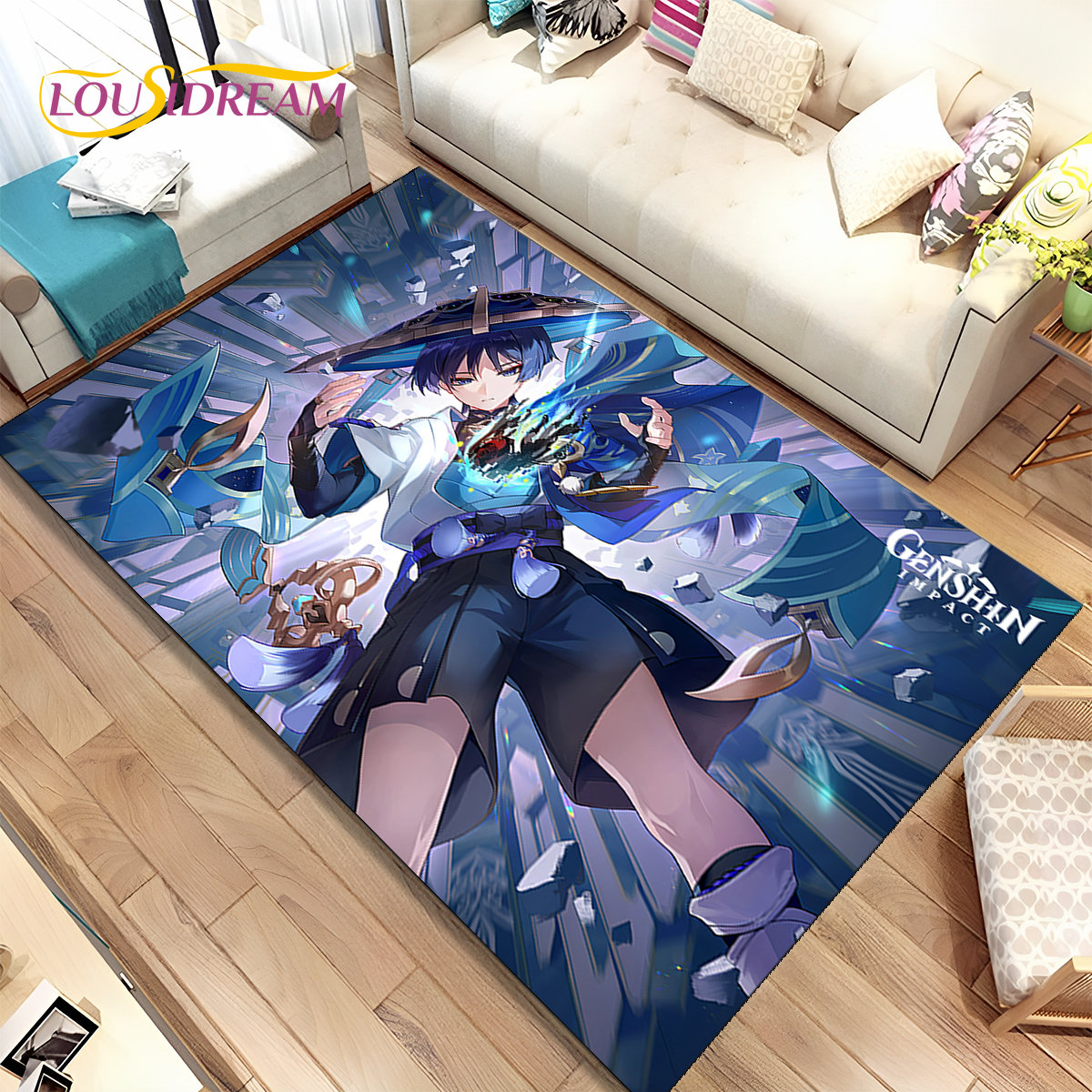 Genshin Impact Cartoon Game Ar - Kids Outdoor Mat ulasan dan harga
