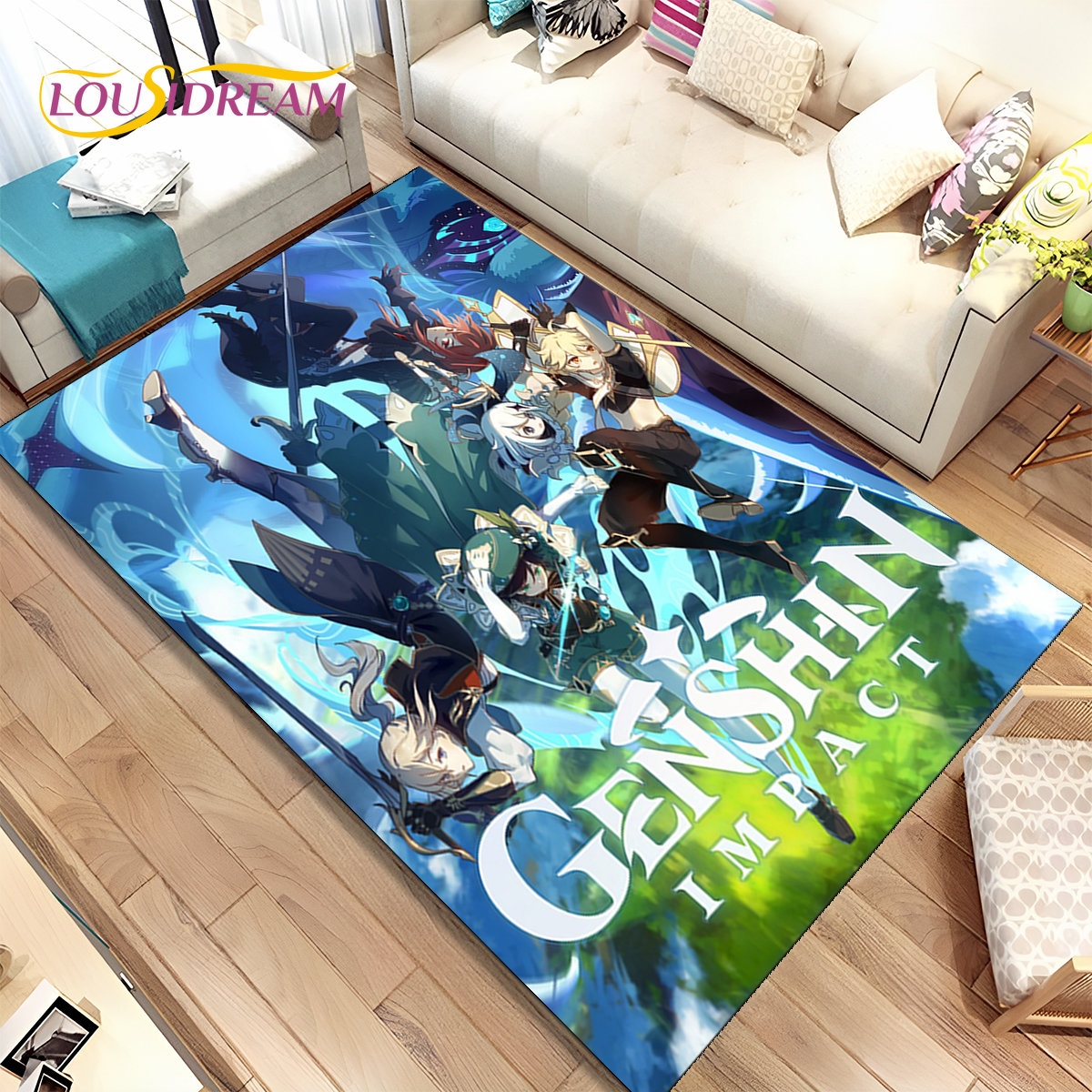 Genshin Impact Cartoon Game Ar - Kids Outdoor Mat ulasan dan harga