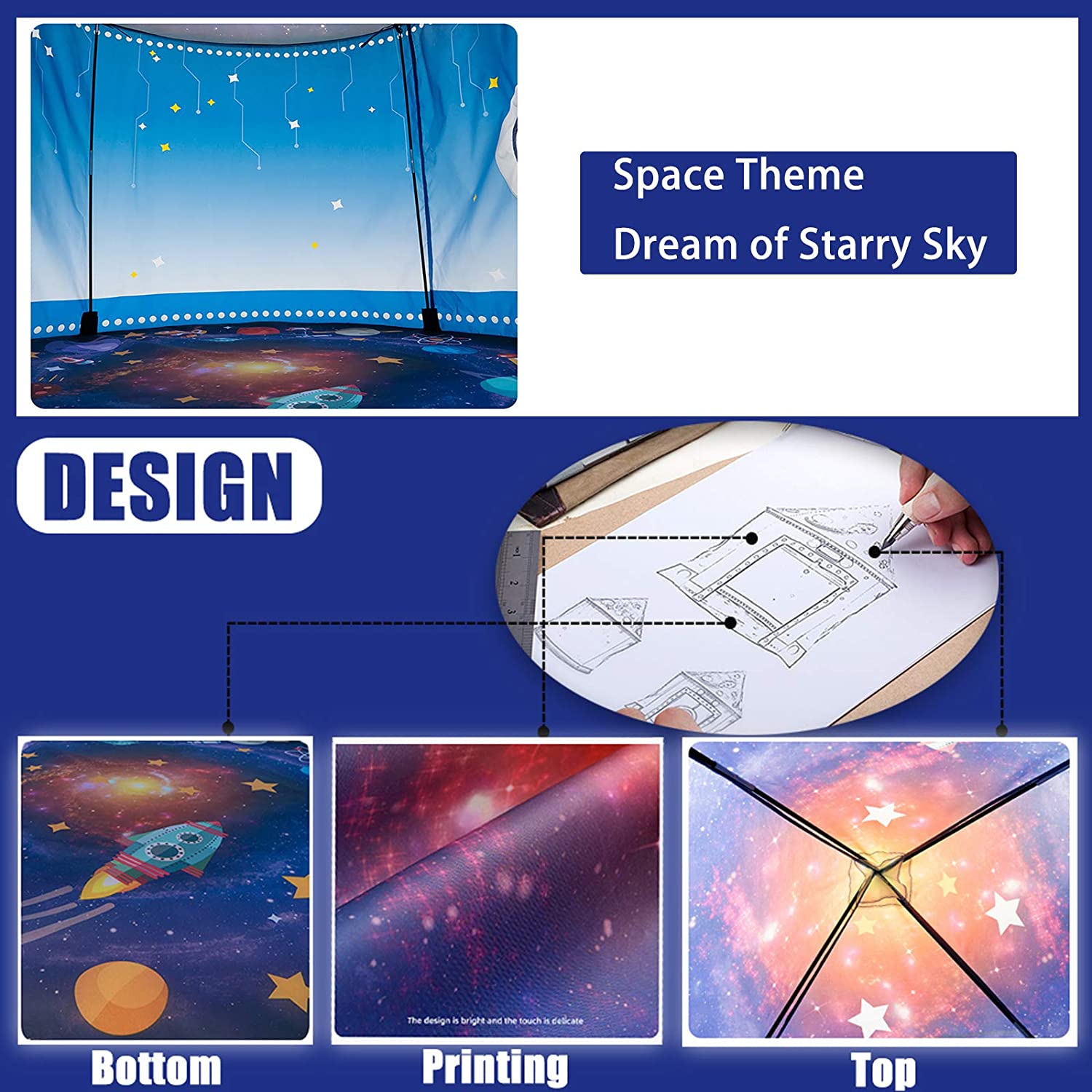 Rocket Ship Kids Tent Pop Up P - Kids Outdoor Teepee ulasan dan harga