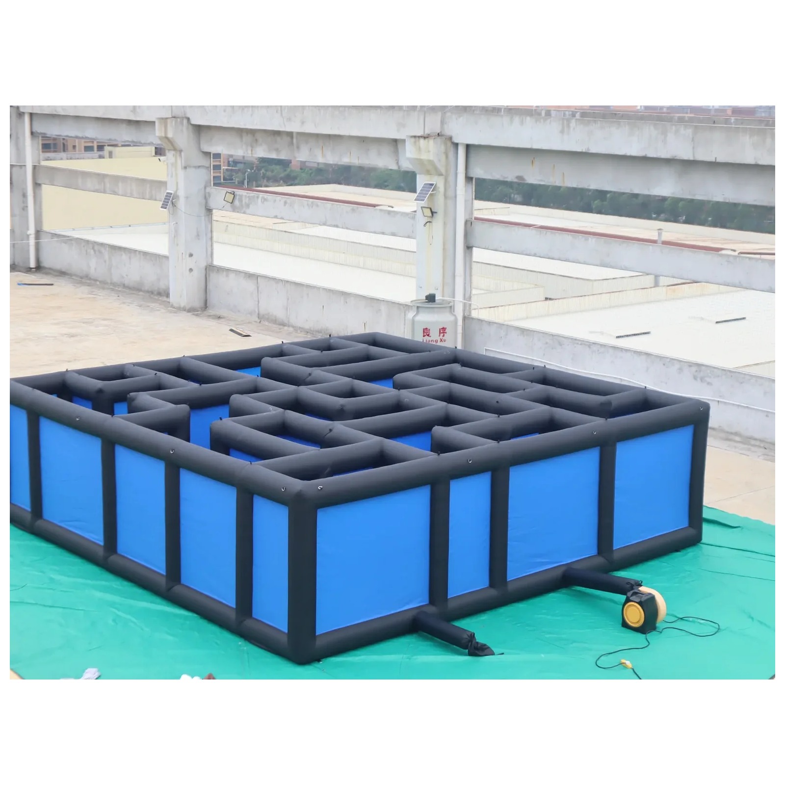 Large Black Blue Open Inflatab - Kids Outdoor Venues ulasan dan harga