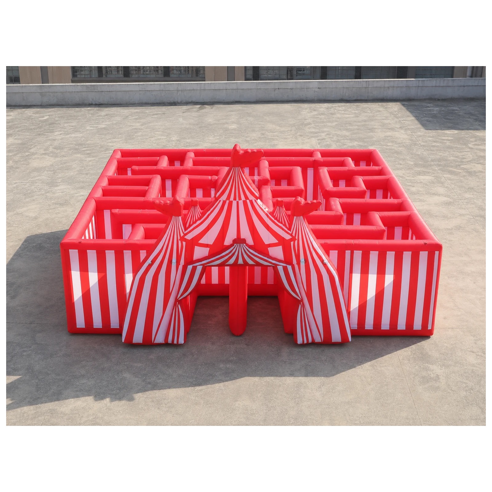 Large Red White Circus Inflata - Kids Outdoor Venues ulasan dan harga