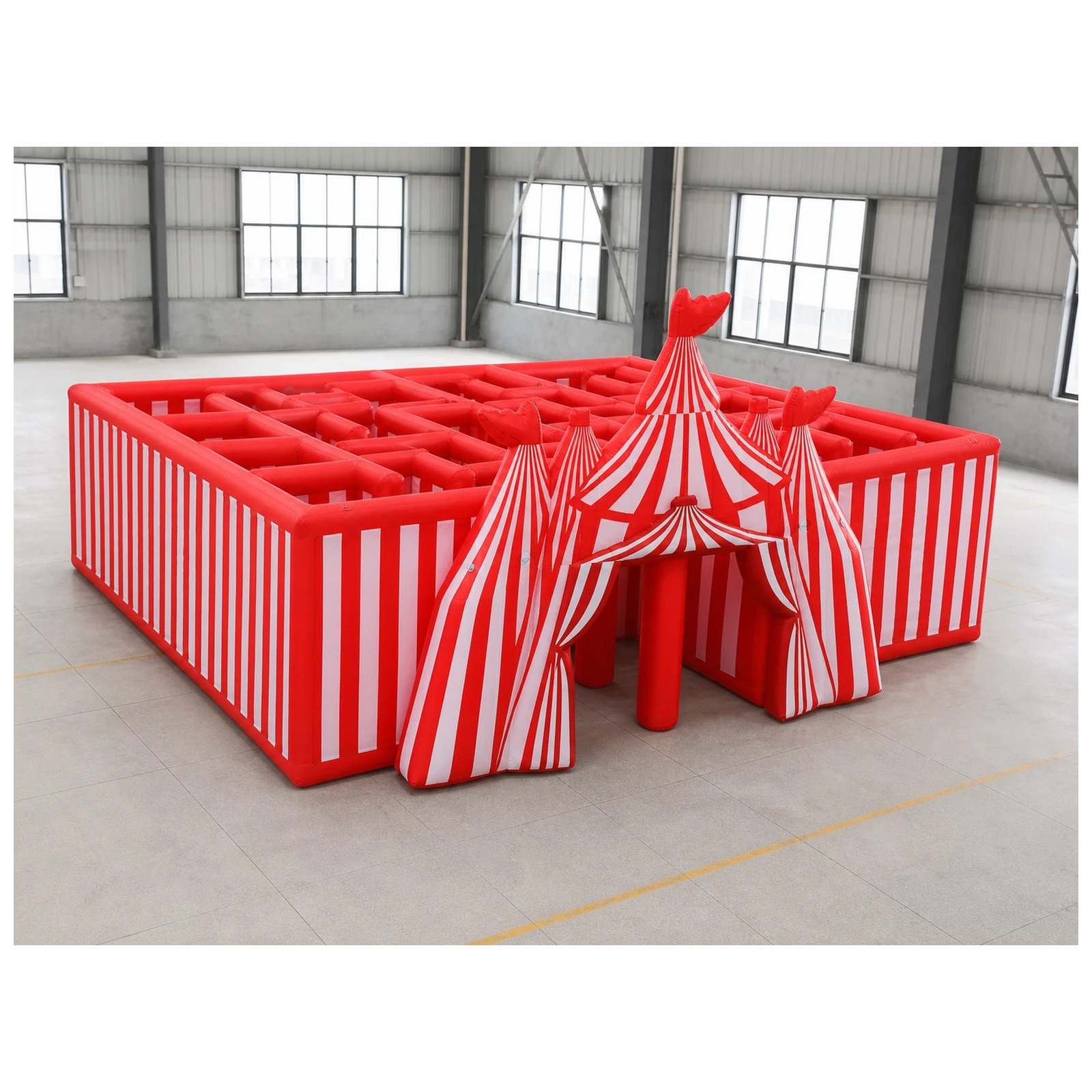 Large Red White Circus Inflata - Kids Outdoor Venues ulasan dan harga