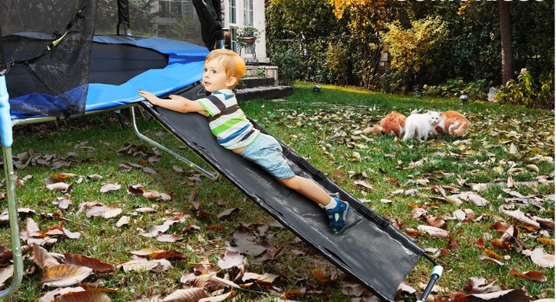 Kids Toy Trampoline Slide Comb - Kids Outdoor Ladder ulasan dan harga