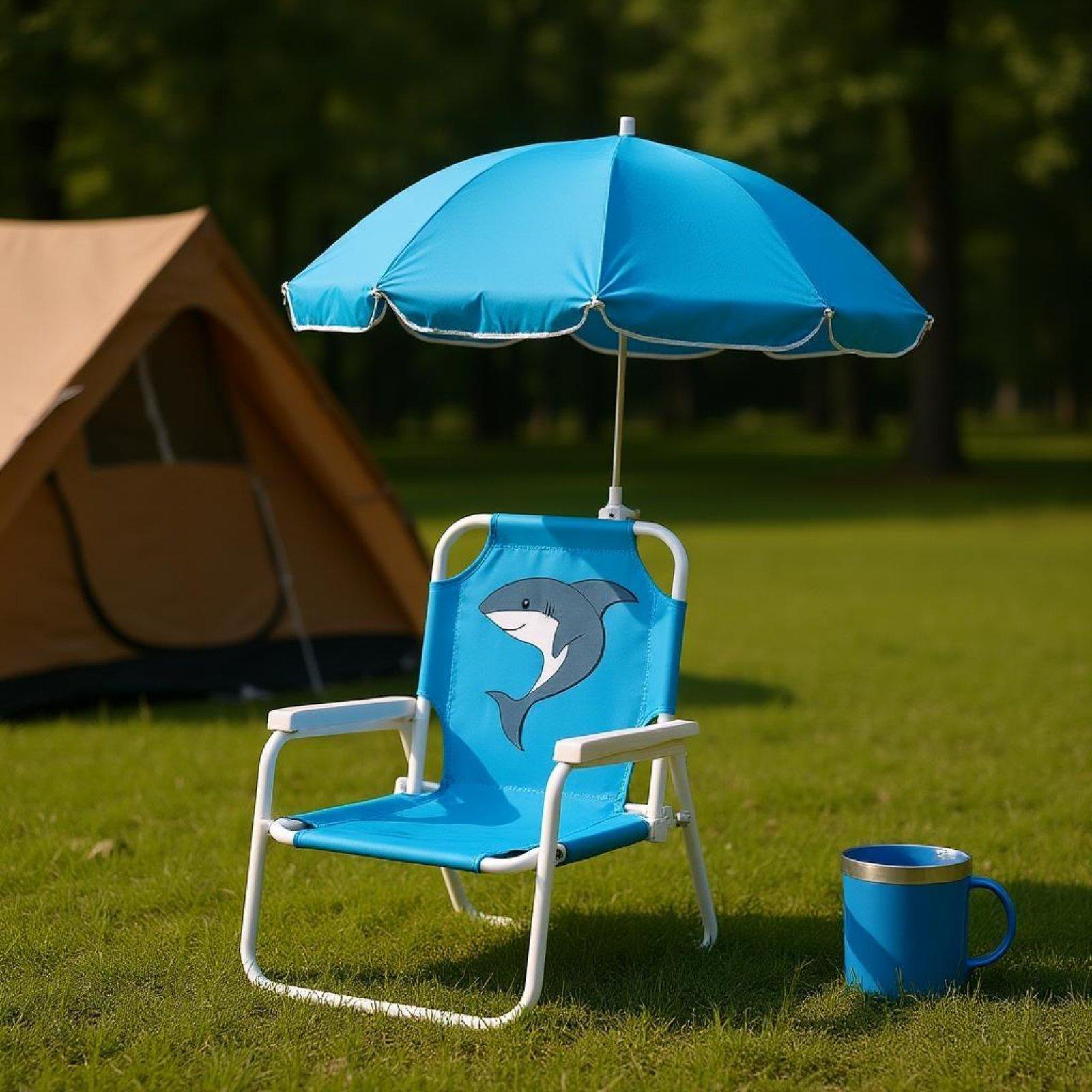 Kids Beach Chair with Umbrella - Kids Outdoor Lawn Chair ulasan dan harga