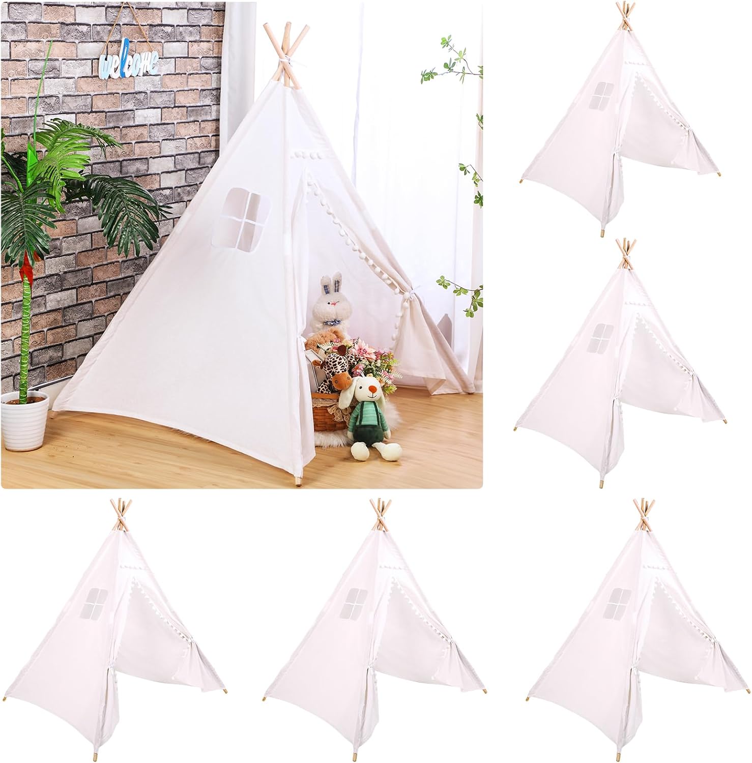 Windyun 6 Pcs Kids Teepee Tent - Kids Outdoor Teepee ulasan dan harga