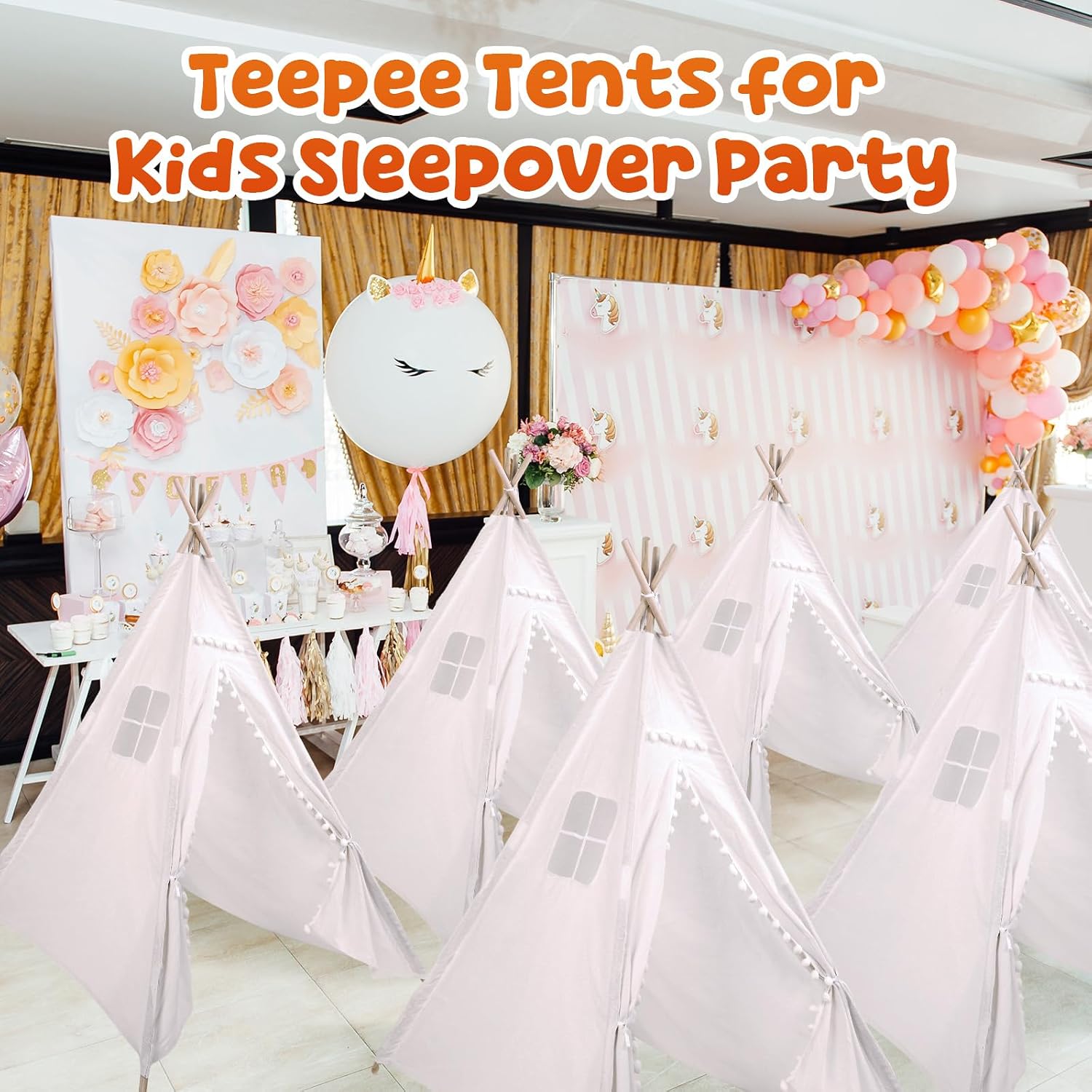 Windyun 6 Pcs Kids Teepee Tent - Kids Outdoor Teepee ulasan dan harga
