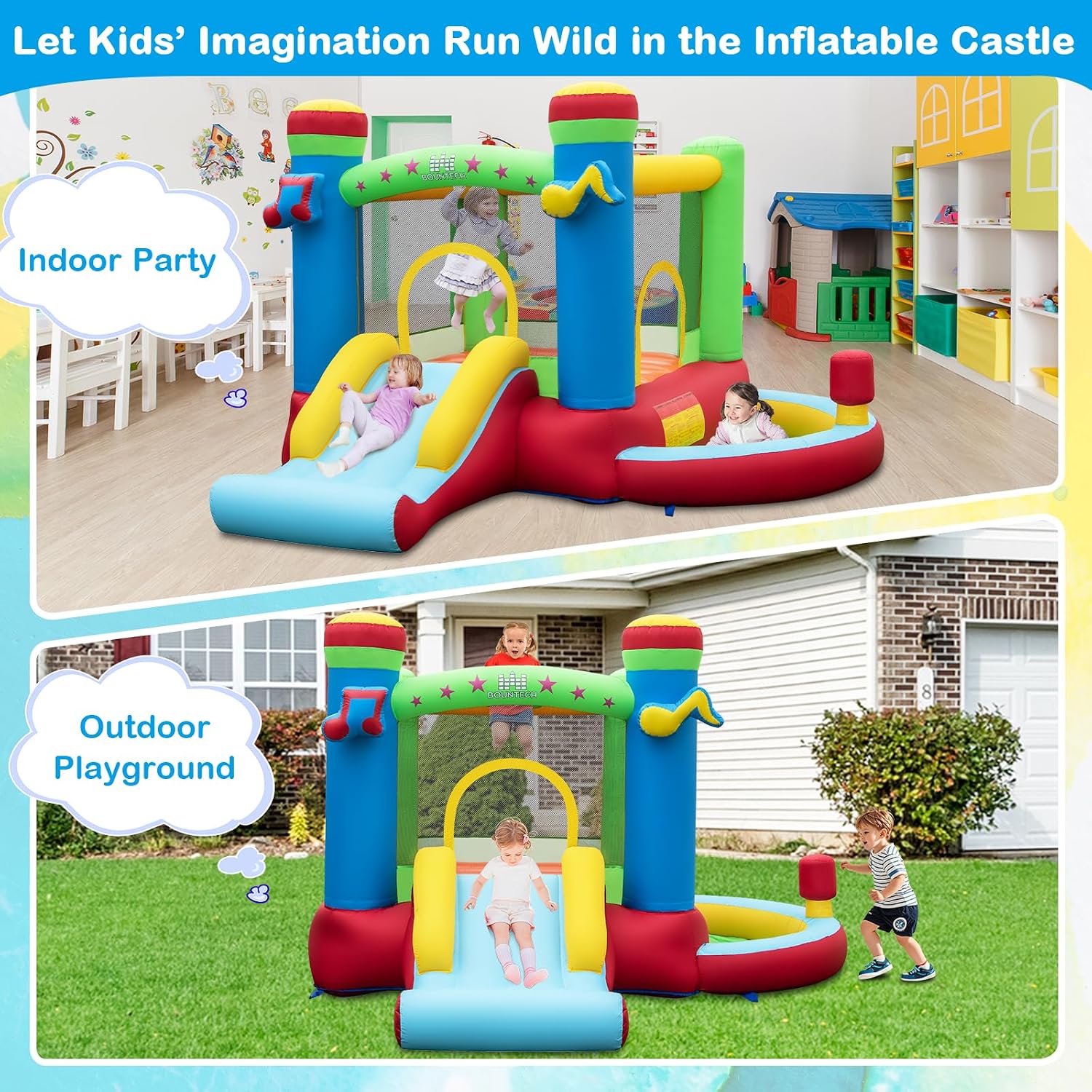 Inflatable Bounce House with B - Kids Outdoor Inflatable ulasan dan harga