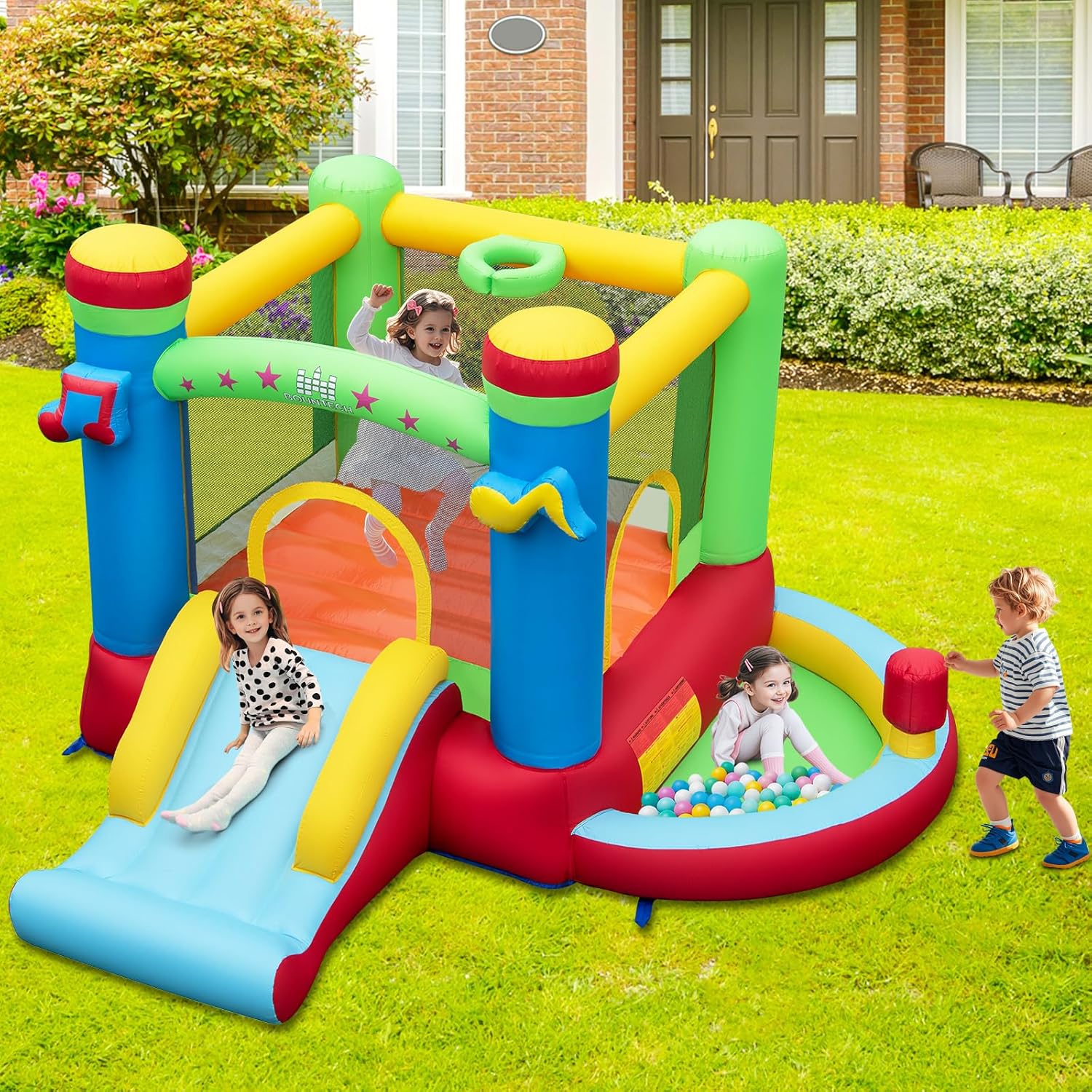 Inflatable Bounce House with B - Kids Outdoor Inflatable ulasan dan harga