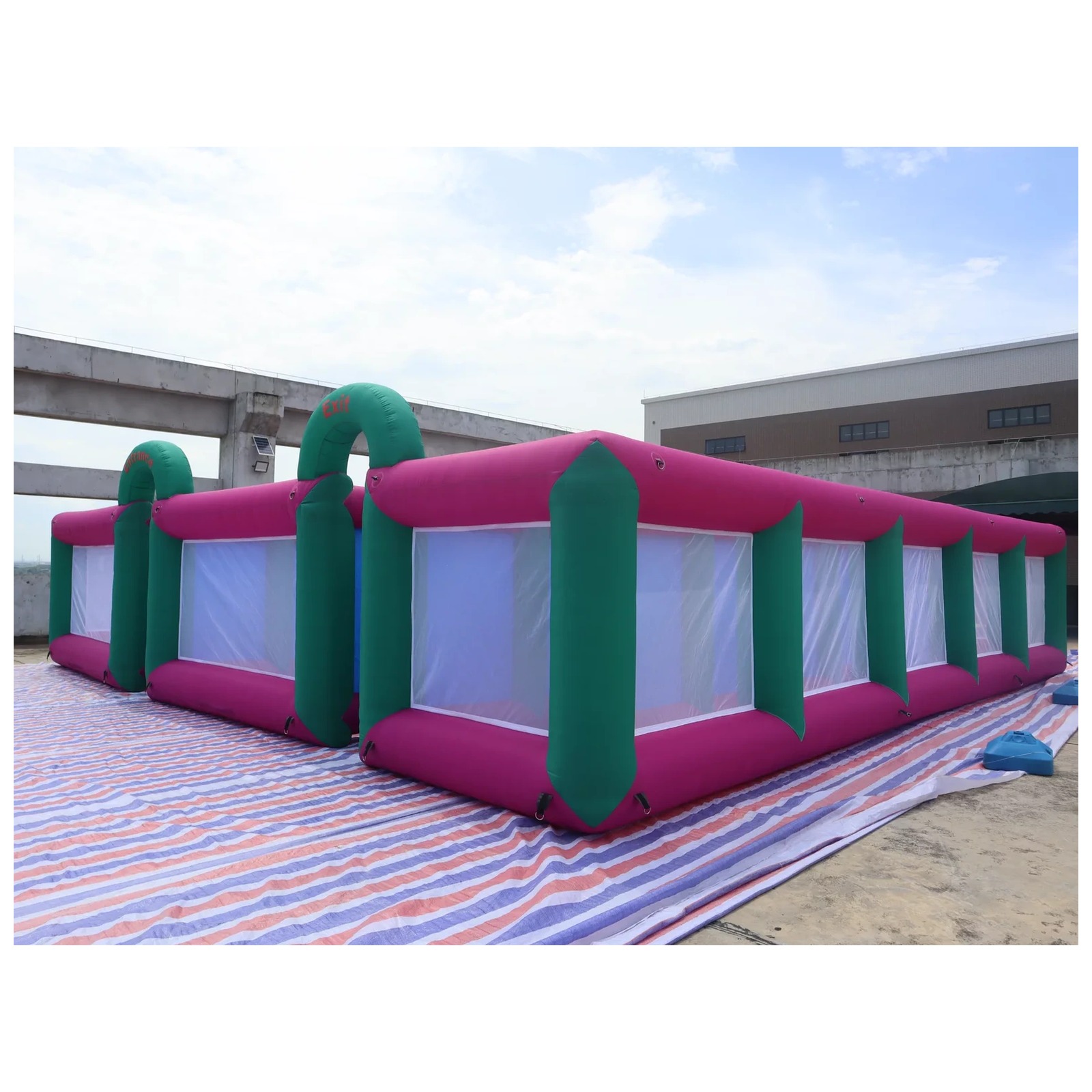 Large Magenta Green Mesh Open  - Kids Outdoor Venues ulasan dan harga