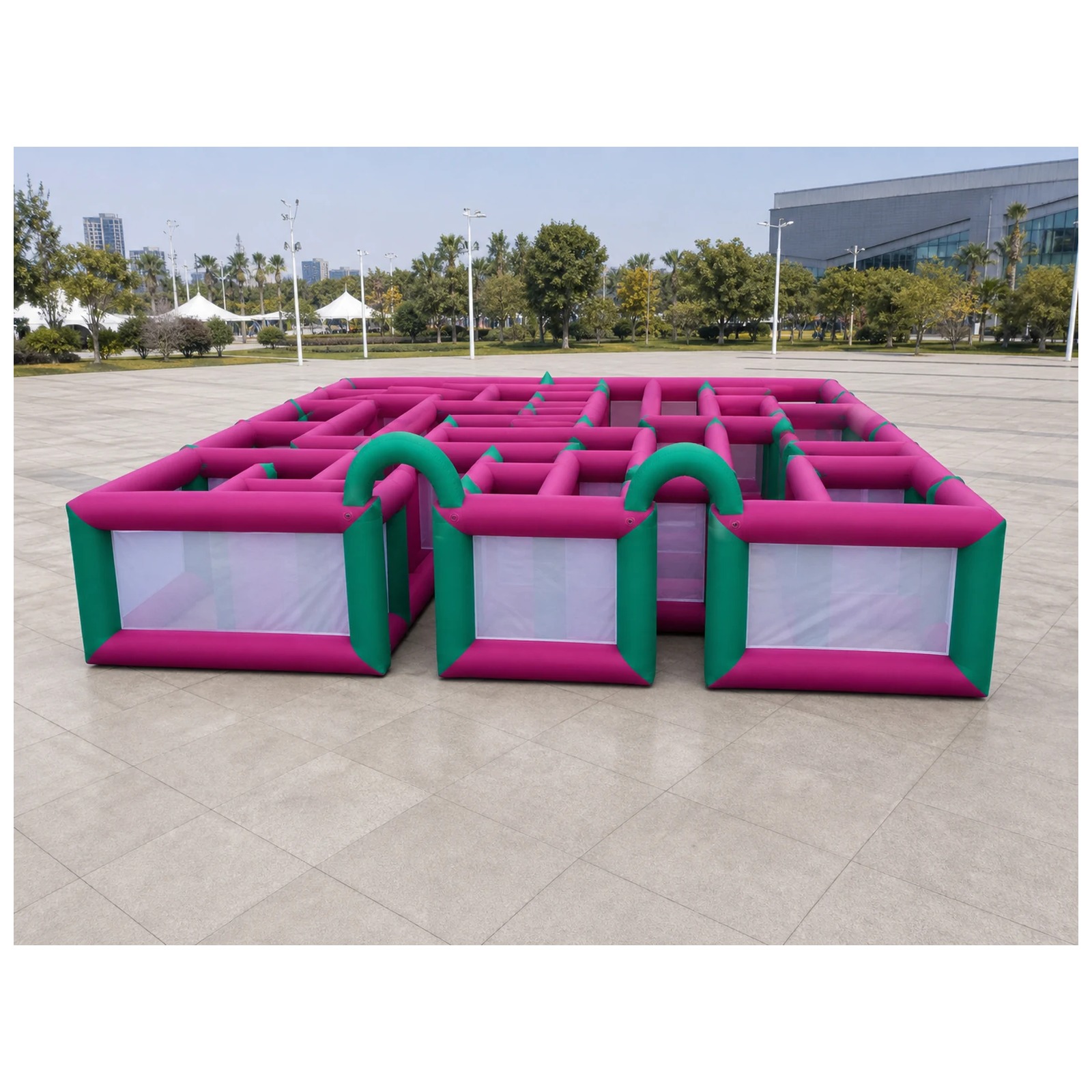 Large Magenta Green Mesh Open  - Kids Outdoor Venues ulasan dan harga