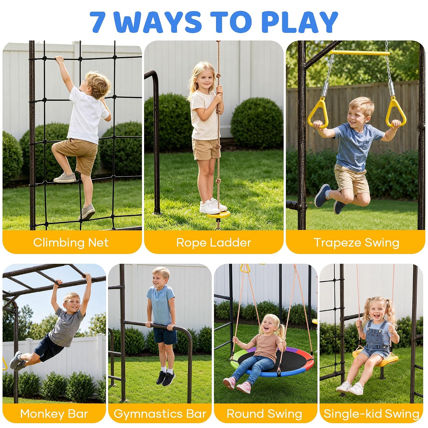 7-in-1 Outdoor Jungle Gym Monk - Kids Outdoor Ladder ulasan dan harga