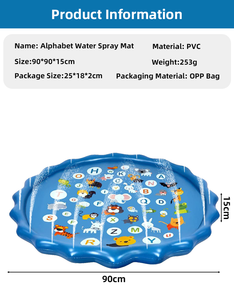 Alphabet Inflatable Water Spri - Kids Outdoor Mat ulasan dan harga