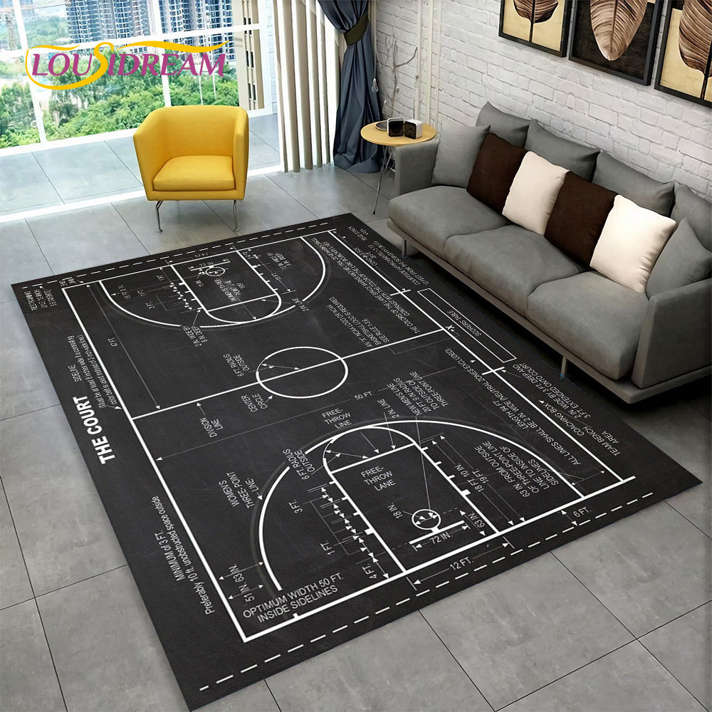 3D Basketball Cour Cartoon Are - Kids Outdoor Mat ulasan dan harga