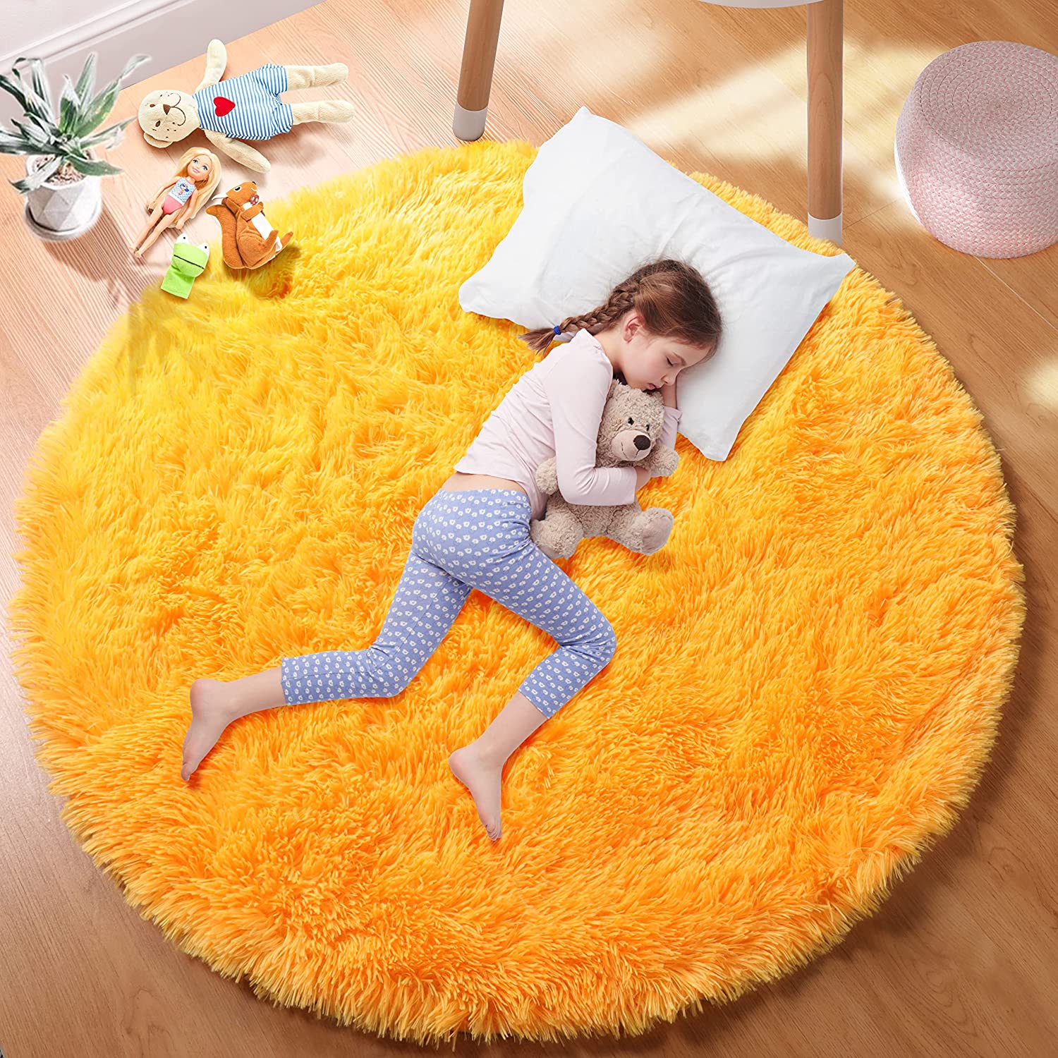 Soft Orange Round Rug Circle R - Kids Outdoor Teepee ulasan dan harga