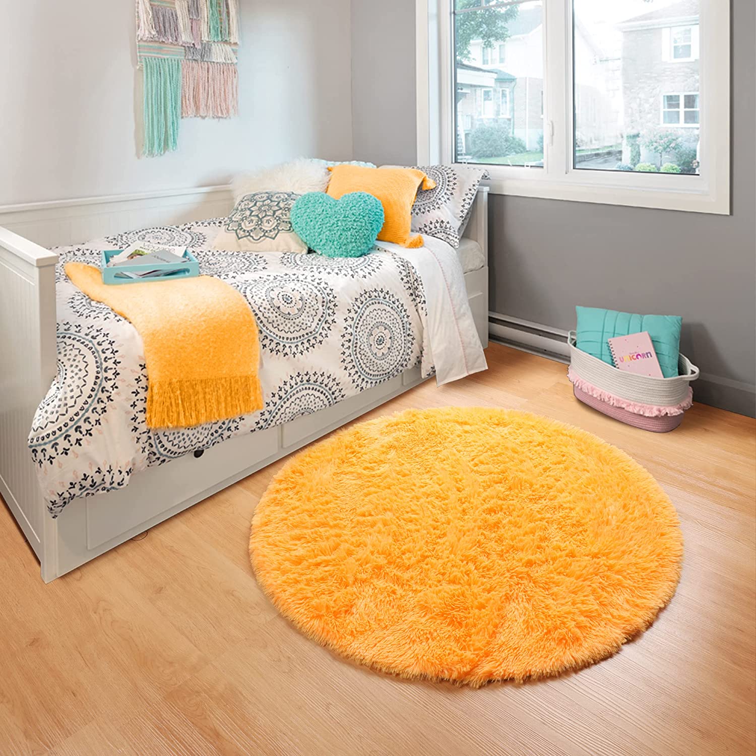 Soft Orange Round Rug Circle R - Kids Outdoor Teepee ulasan dan harga