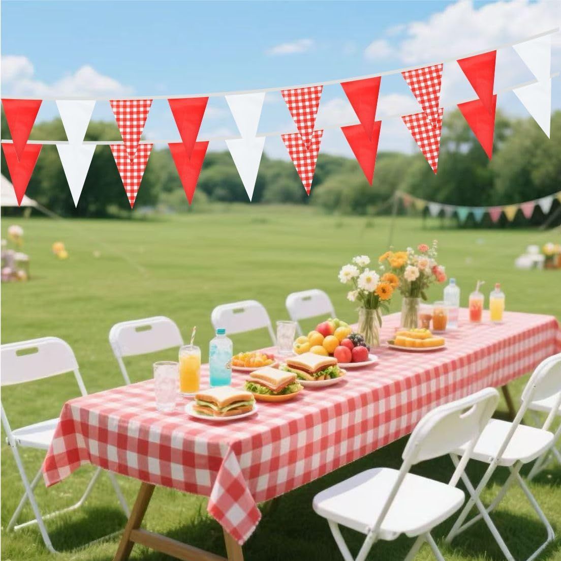 Red and White Banner Triangle  - Kids Outdoor Garden Set ulasan dan harga