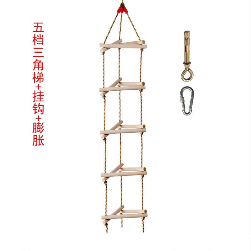 5 Rungs Single Head Wooden Tri - Kids Outdoor Ladder ulasan dan harga